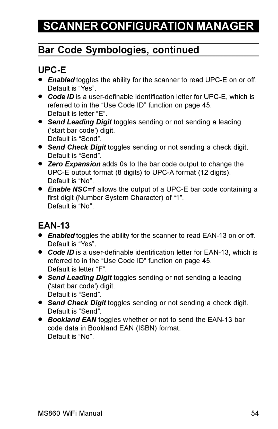 Unitech MS860 manual Upc-E, EAN-13 