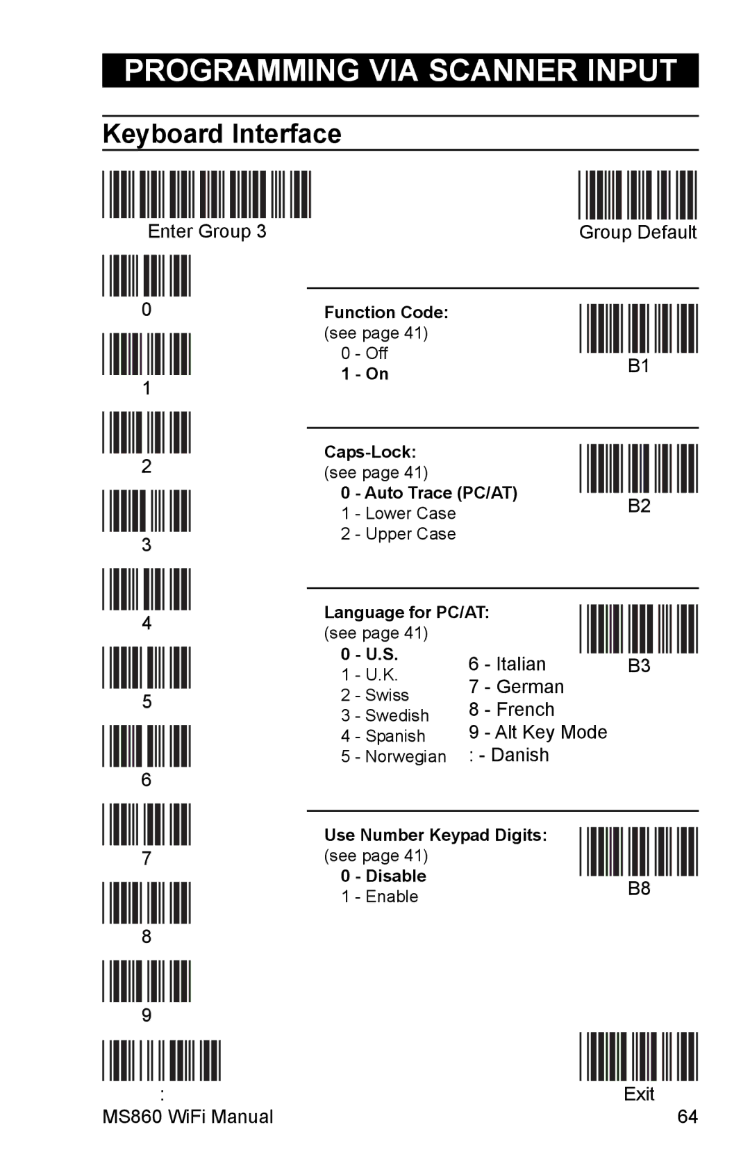 Unitech MS860 manual Keyboard Interface 