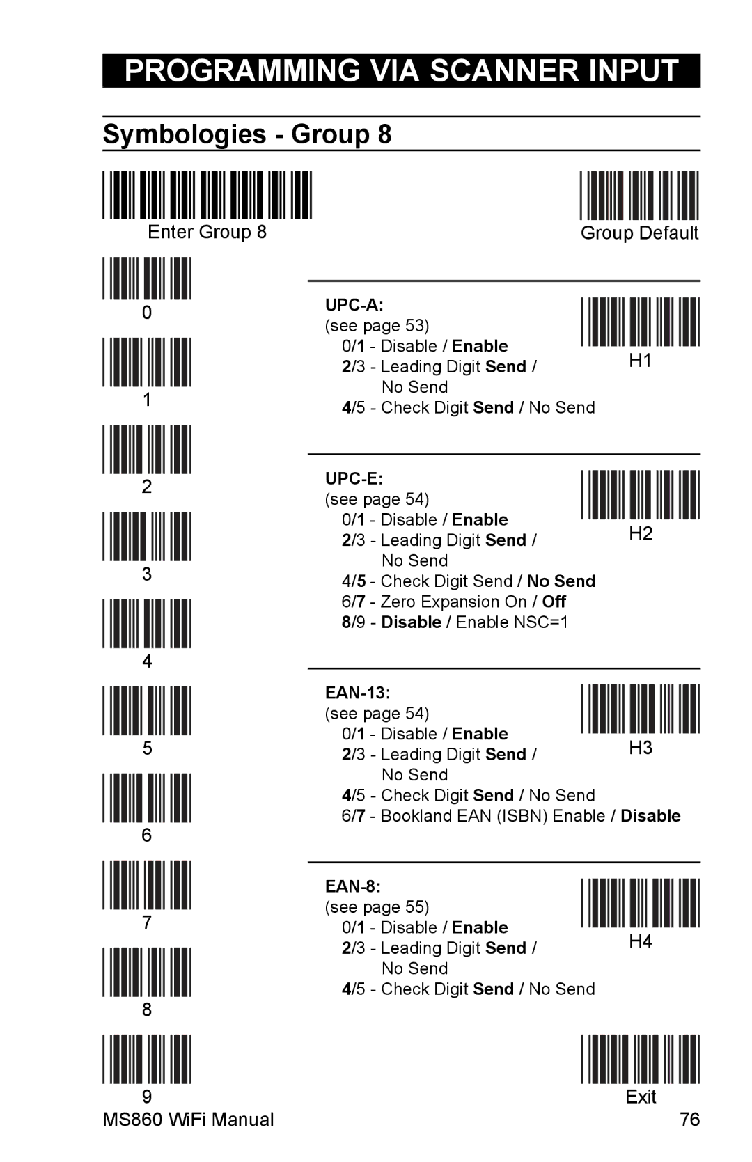 Unitech MS860 manual EAN-13 see, EAN-8 