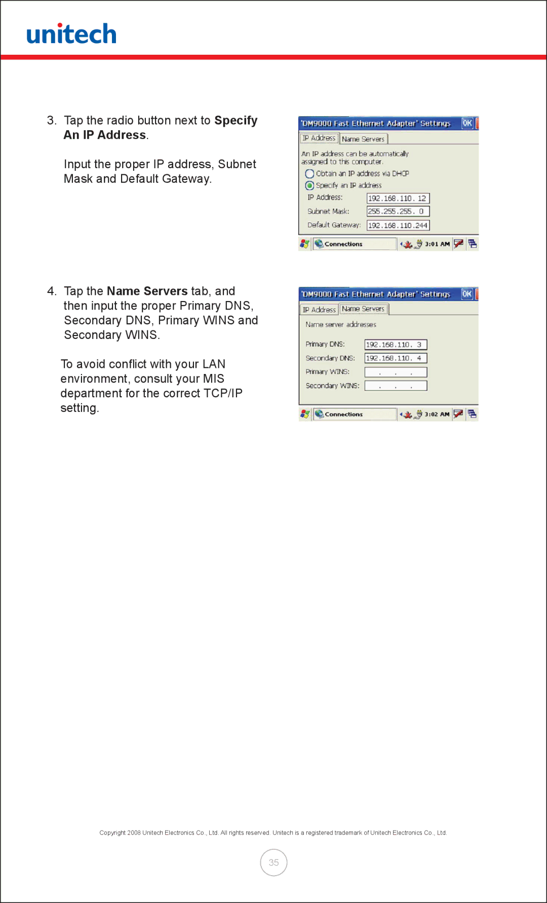 Unitech MT380 user manual 