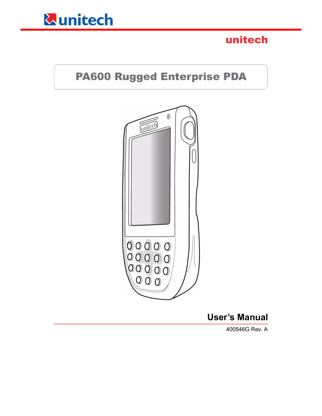 Unitech user manual PA600 Rugged Enterprise PDA, User’s Manual 