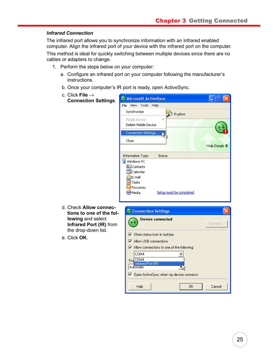 Unitech PA600 user manual Infrared Connection 