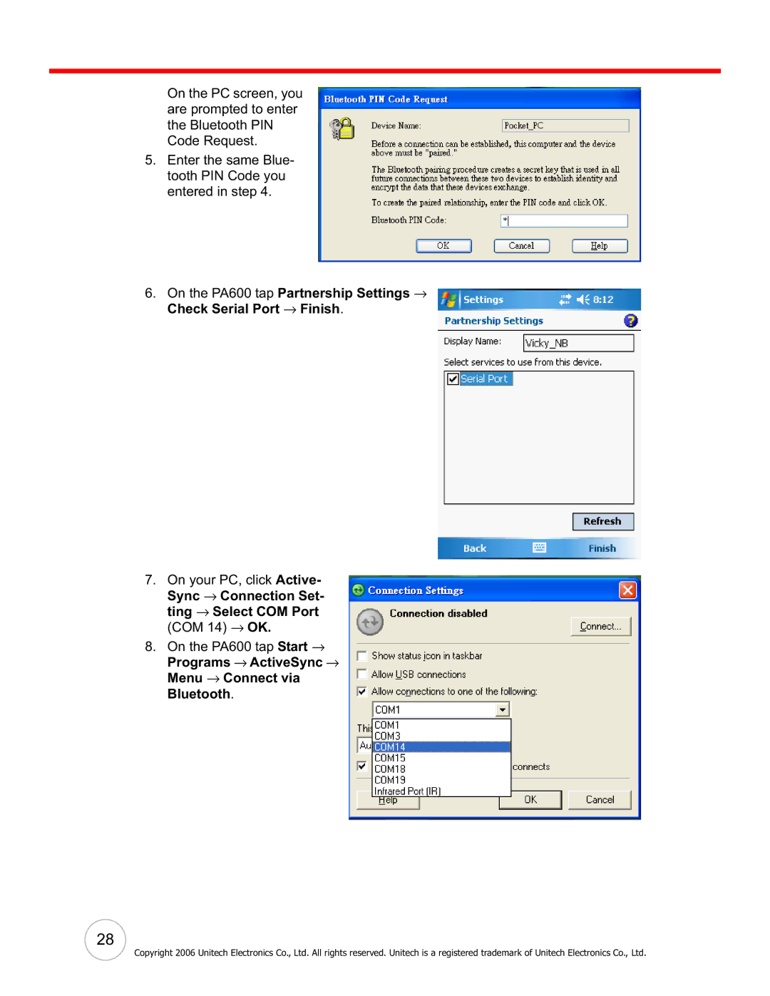 Unitech PA600 user manual 