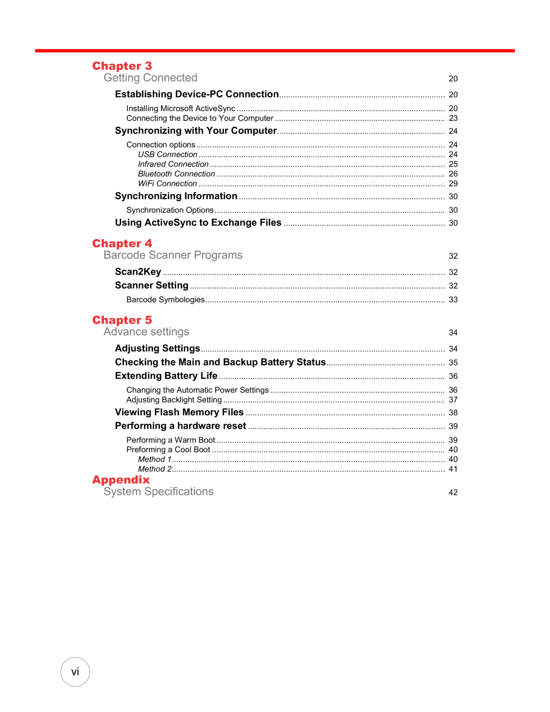 Unitech PA600 user manual Appendix 