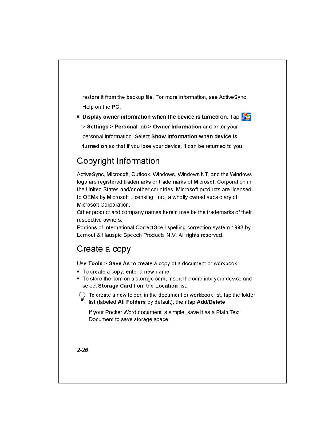 Unitech PA950 manual Copyright Information, Create a copy 