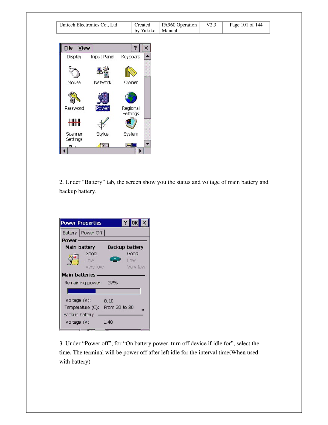 Unitech PA960 operation manual By Yukiko Manual V2.3 101 