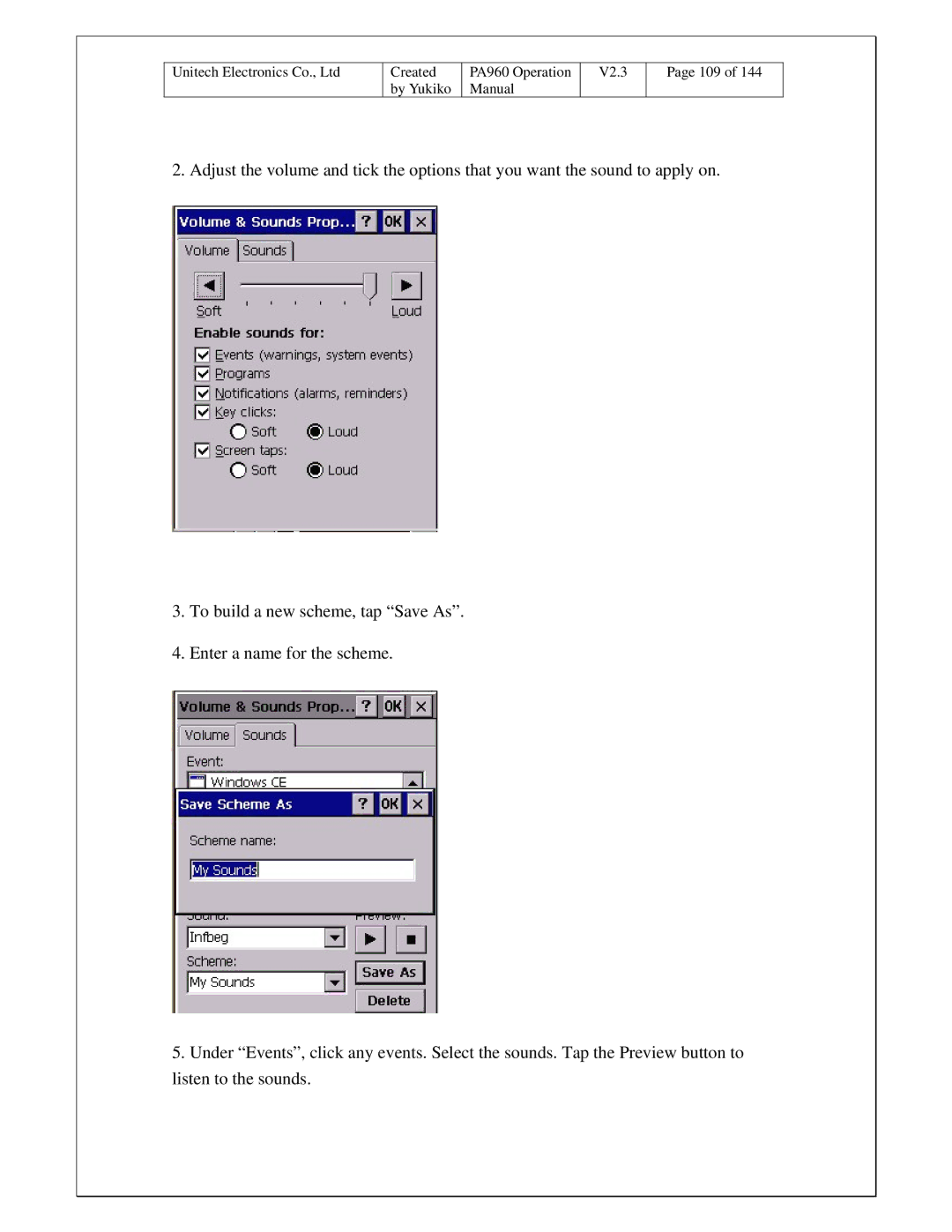 Unitech PA960 operation manual By Yukiko Manual V2.3 109 