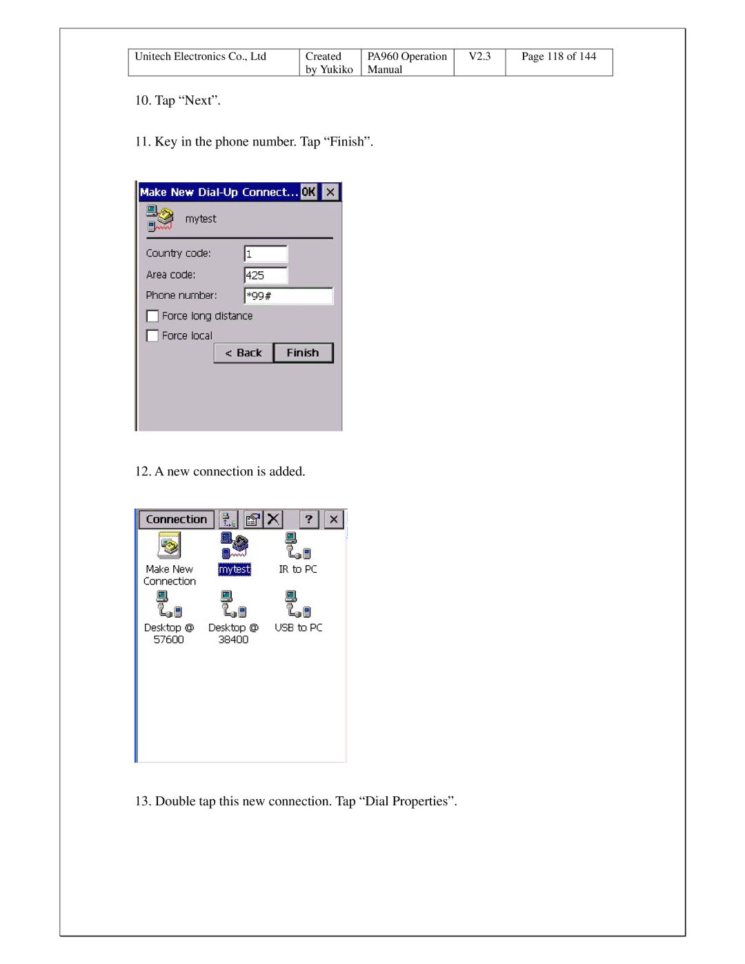 Unitech PA960 operation manual 118 