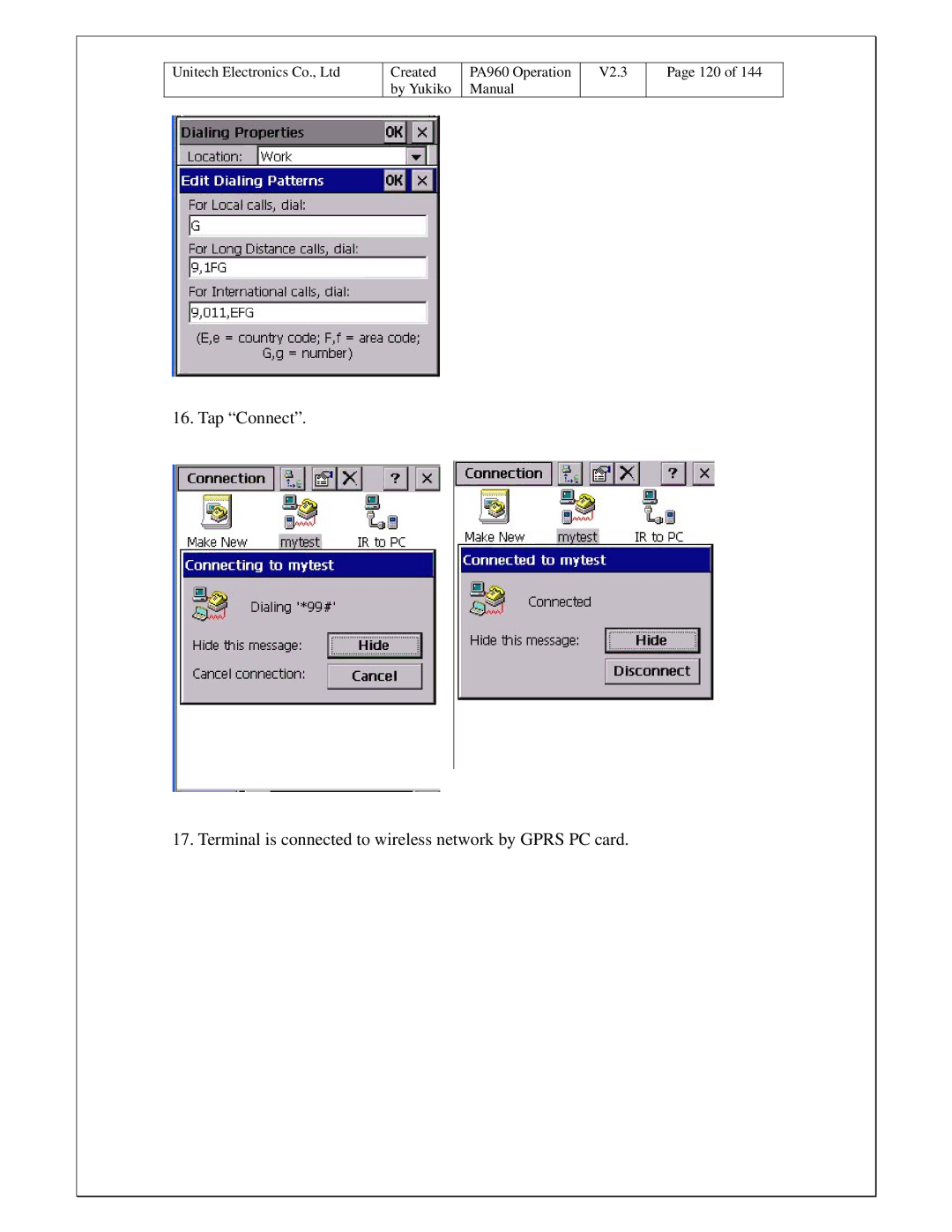 Unitech PA960 operation manual By Yukiko Manual V2.3 120 