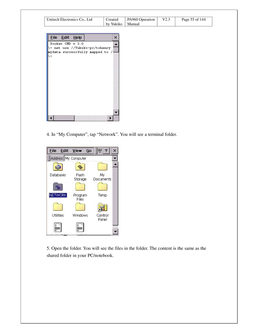 Unitech PA960 operation manual Created 