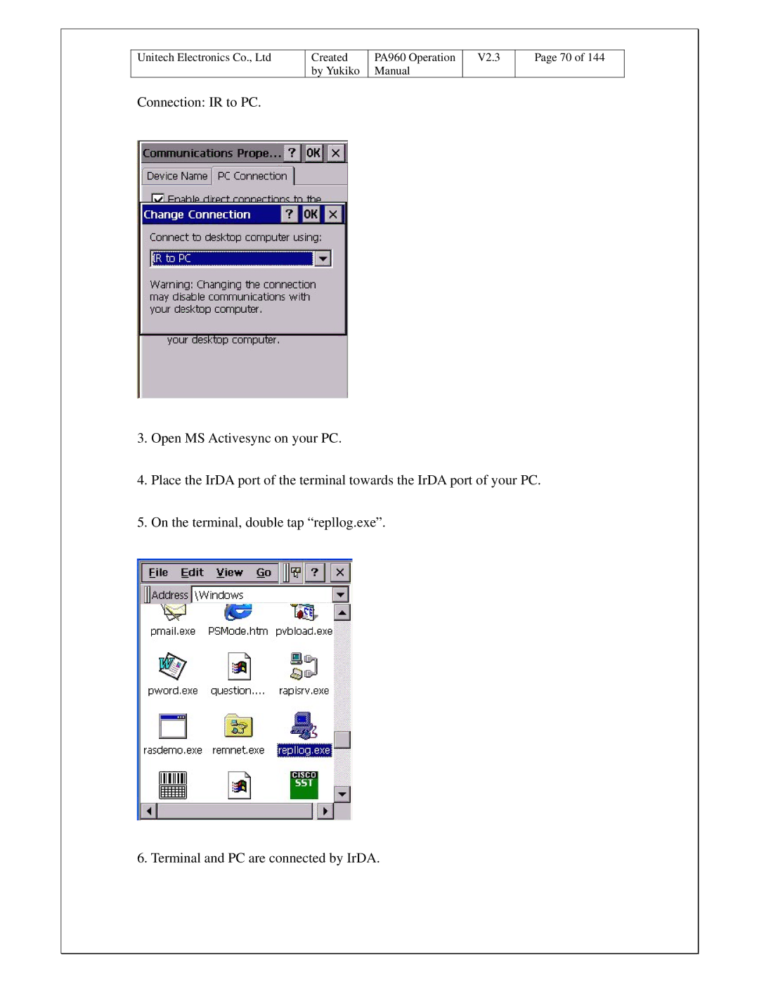 Unitech operation manual Created PA960 Operation V2.3 By Yukiko Manual 