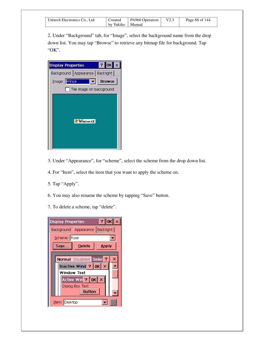 Unitech PA960 operation manual Created 