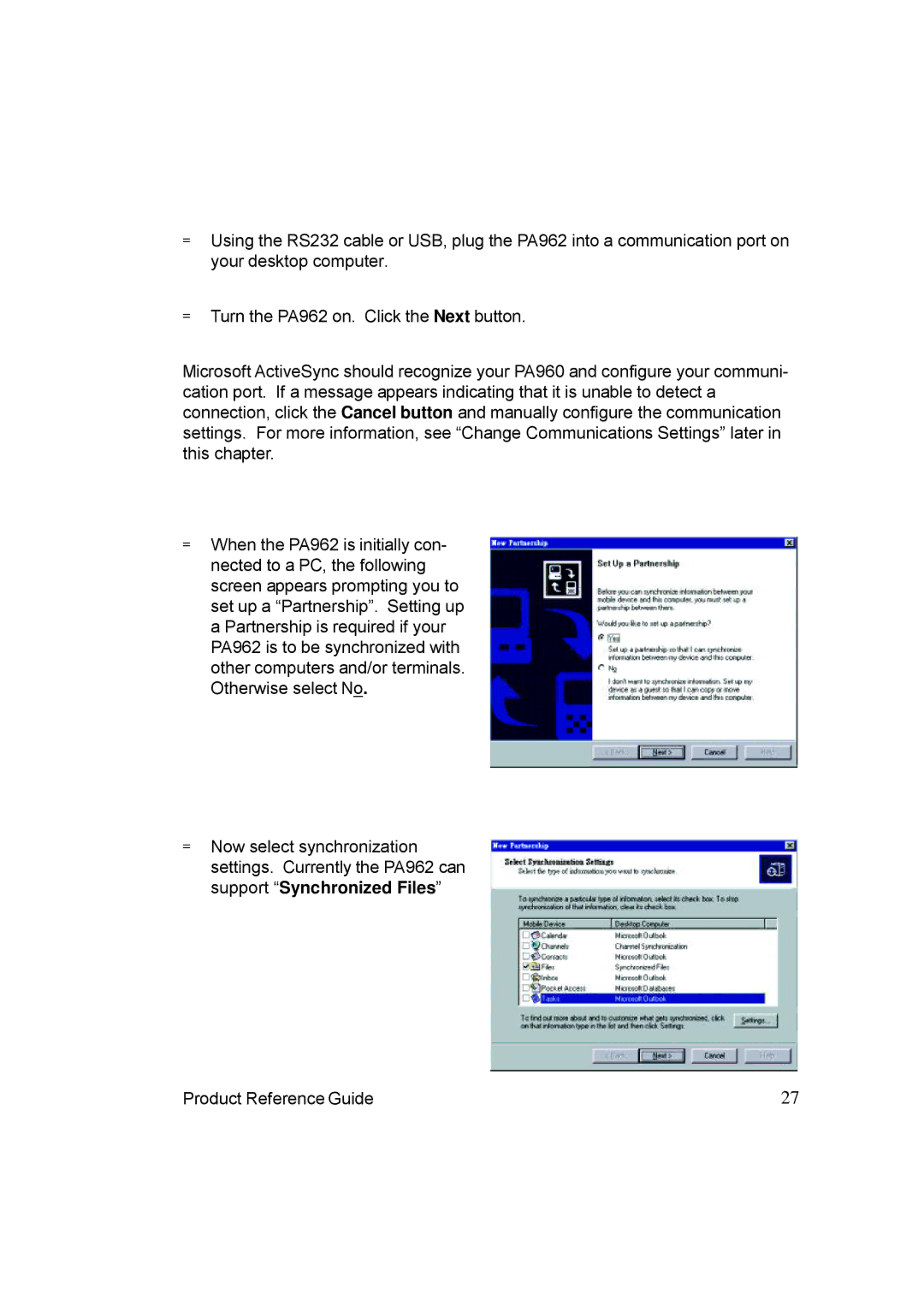 Unitech PA962 manual 