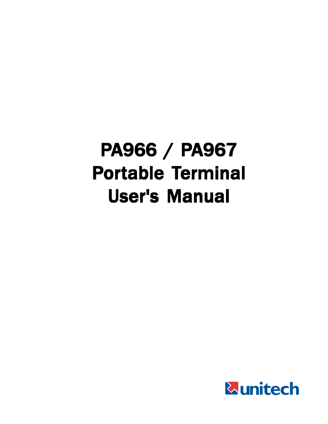 Unitech user manual PA966 / PA967 Portable Terminal 