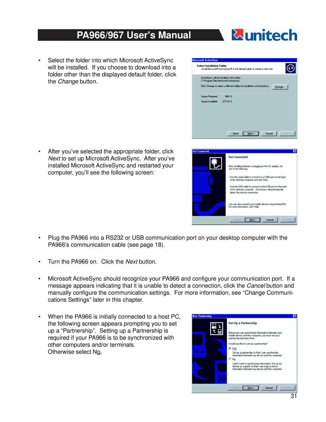 Unitech PA966, PA967 user manual 