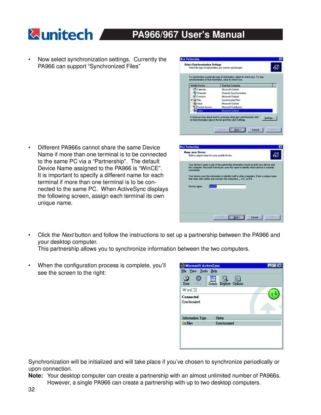 Unitech PA967, PA966 user manual 