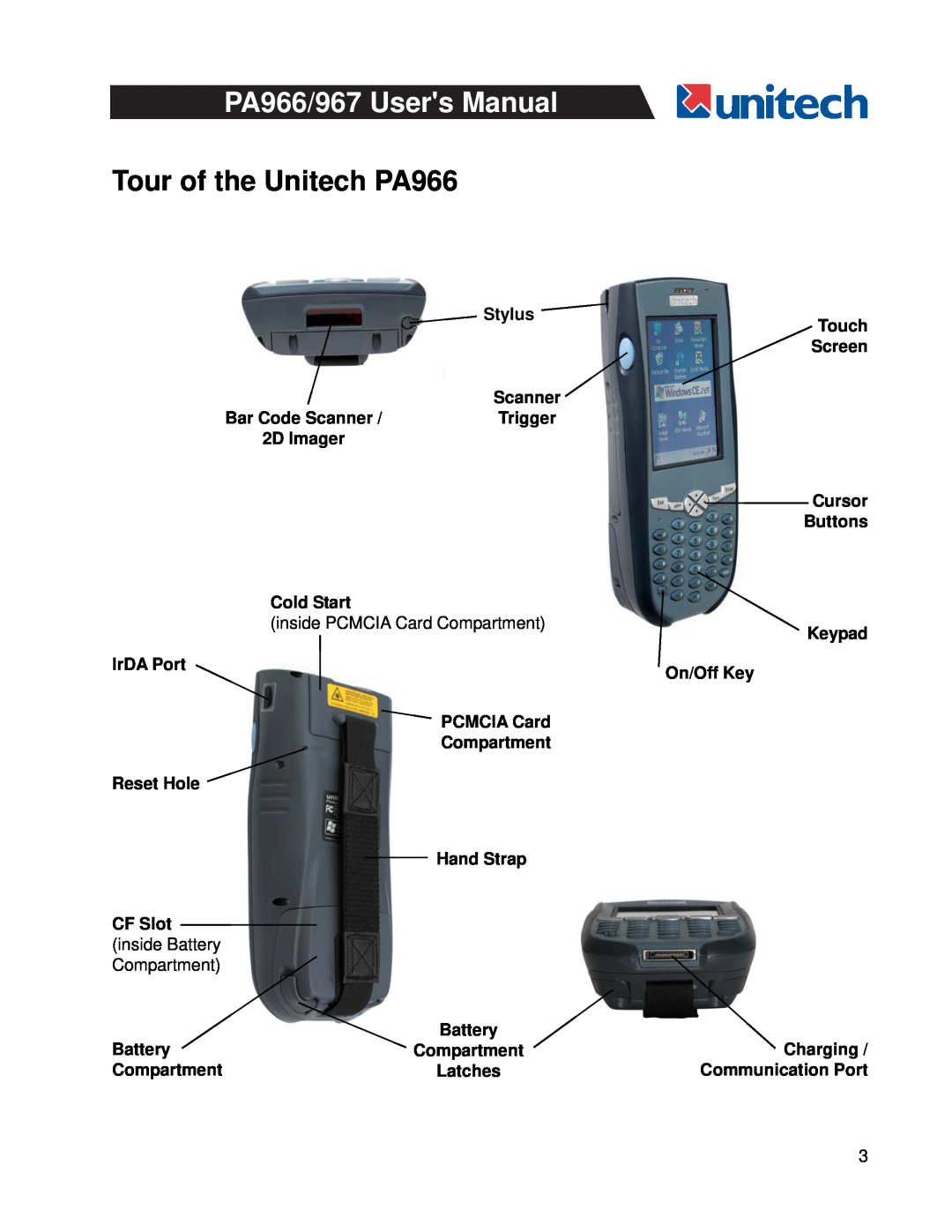 Unitech Tour of the Unitech PA966, Stylus Scanner Bar Code Scanner /Trigger, 2D Imager Cold Start, Hand Strap CF Slot 