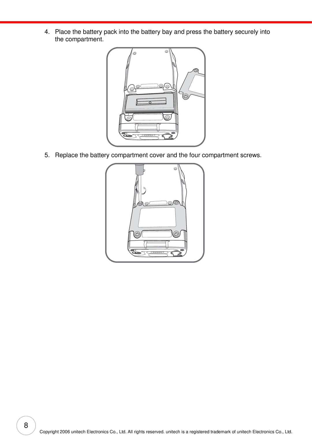 Unitech PA982 user manual 