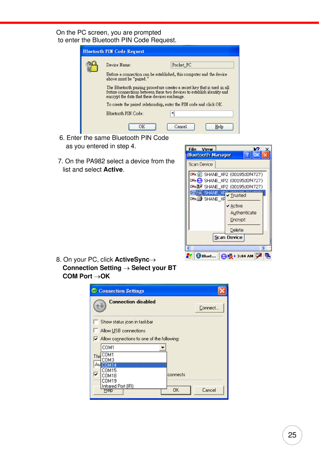 Unitech PA982 user manual Getting Connected 