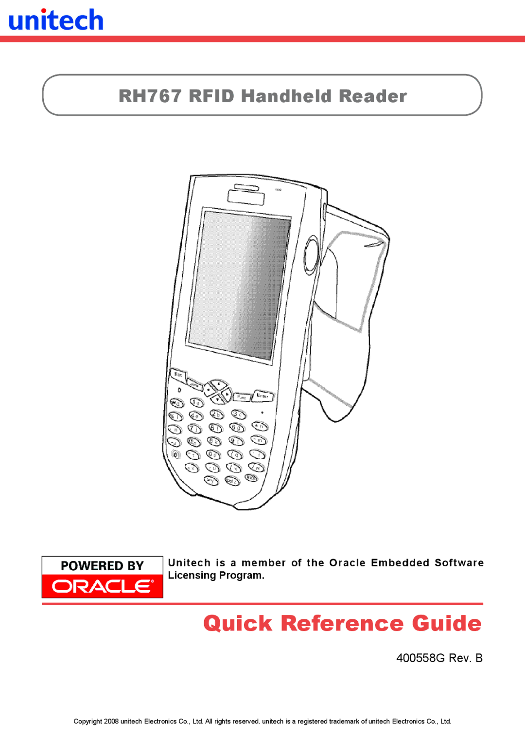 Unitech RH767 manual Quick Reference Guide 