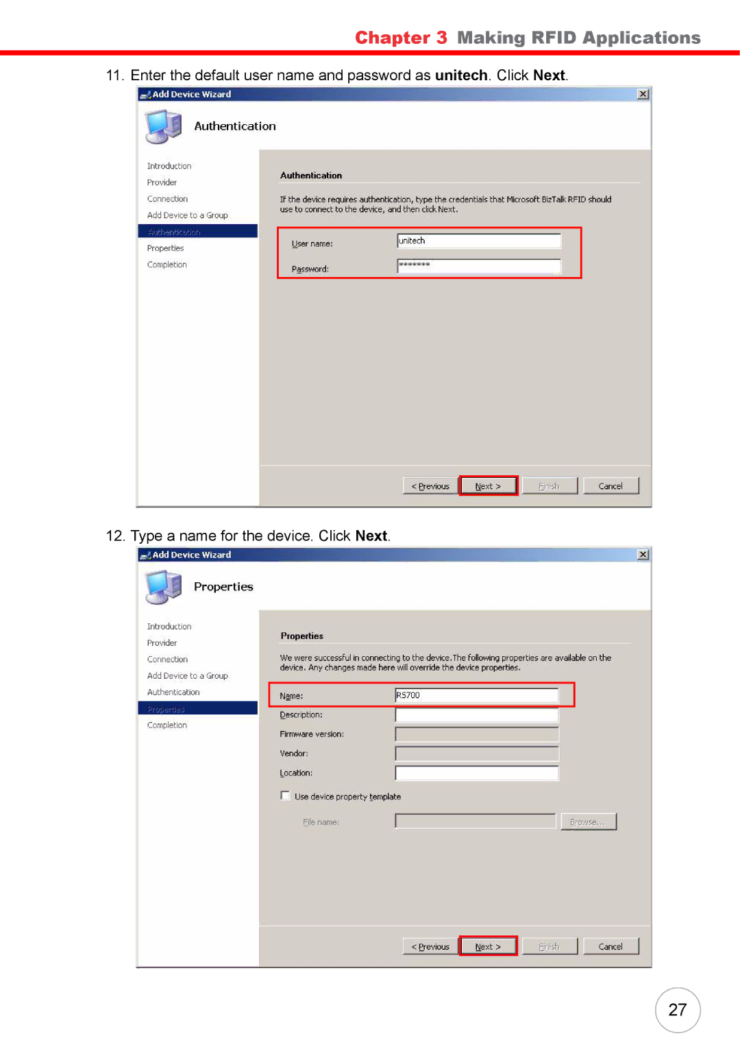 Unitech RS700 user manual Making Rfid Applications 