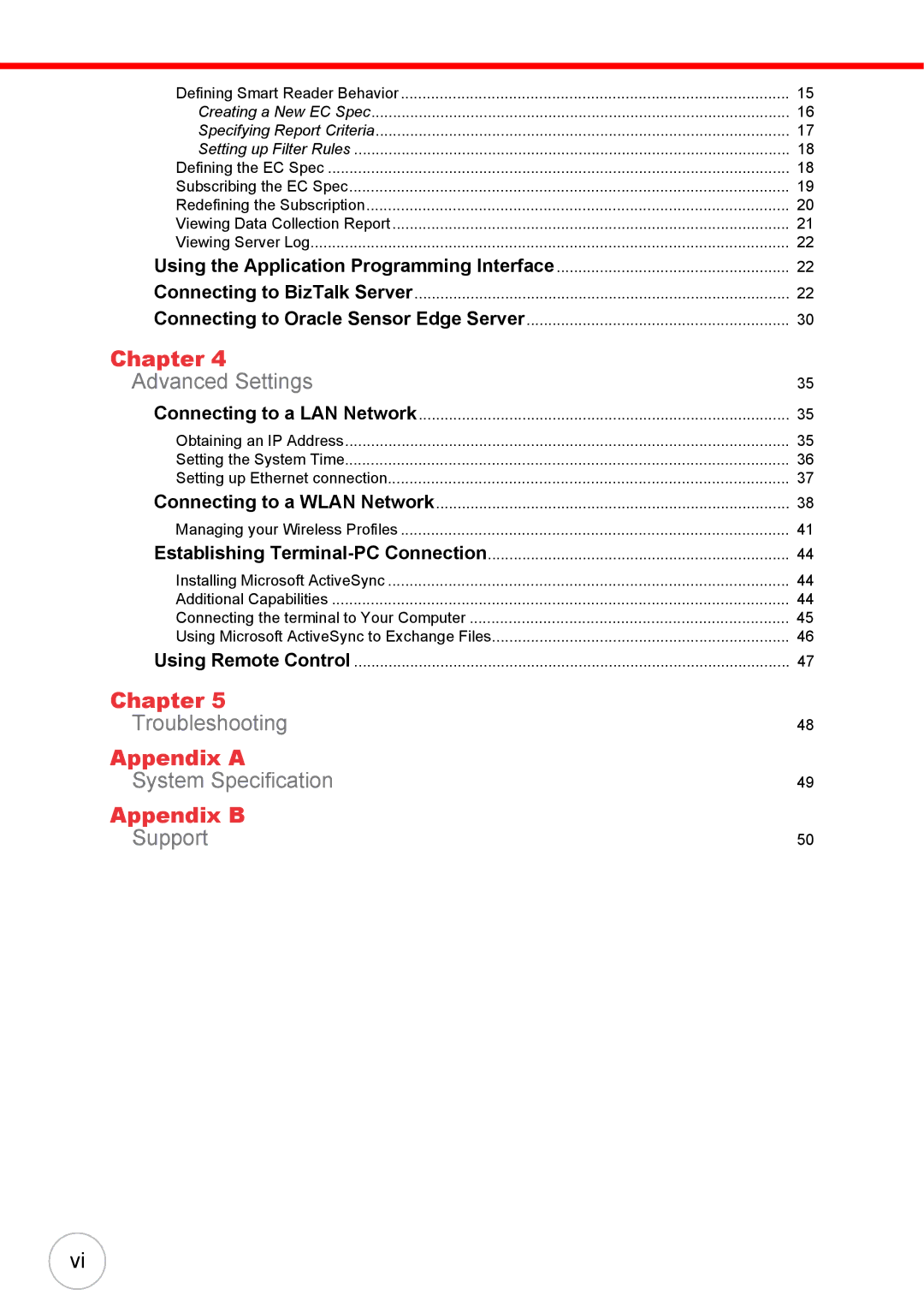 Unitech RS700 user manual Appendix a 