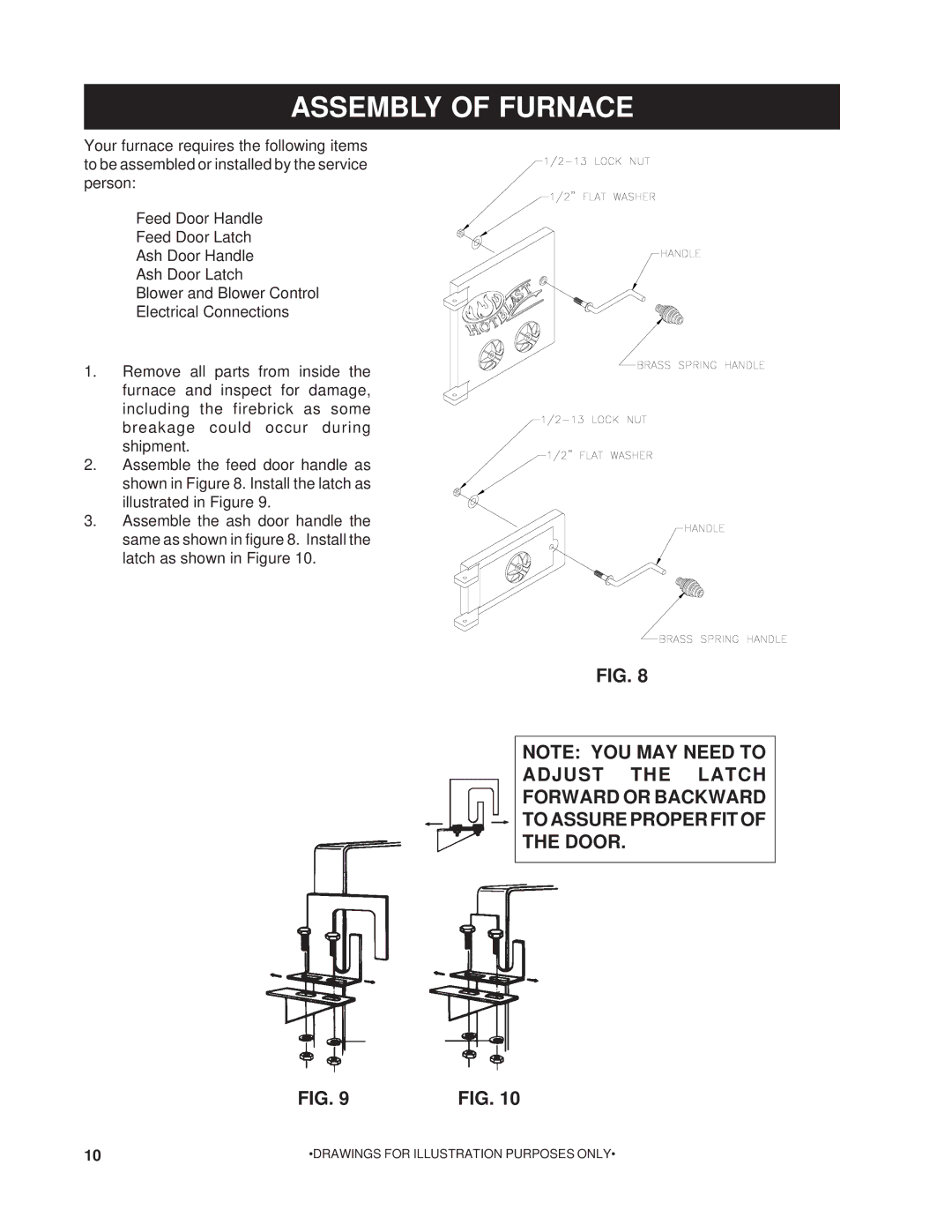 United States Stove 1200Q owner manual Assembly of Furnace 