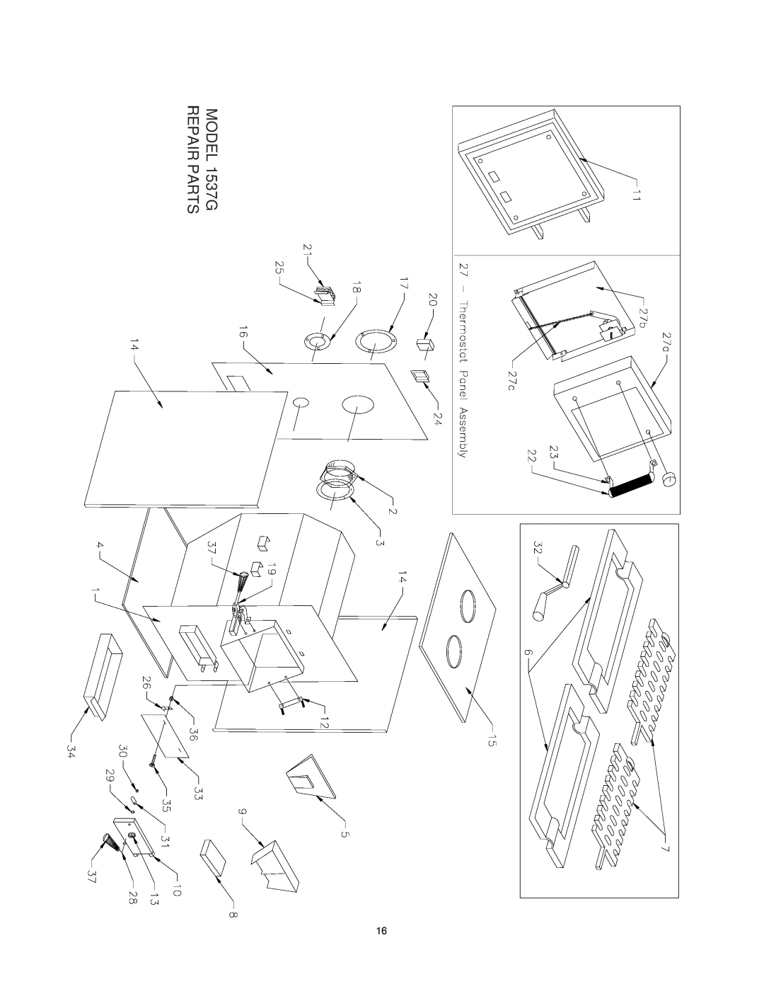 United States Stove owner manual MODEL 1537G REPAIR PARTS 