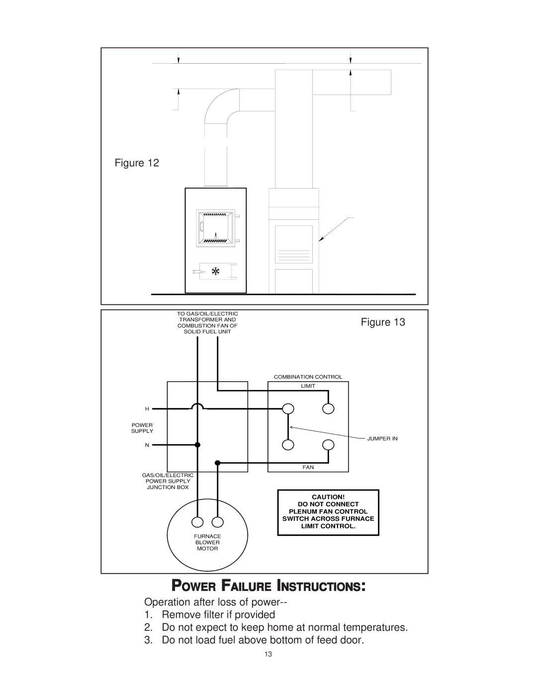 United States Stove 1537M owner manual Power Failure Instructions 