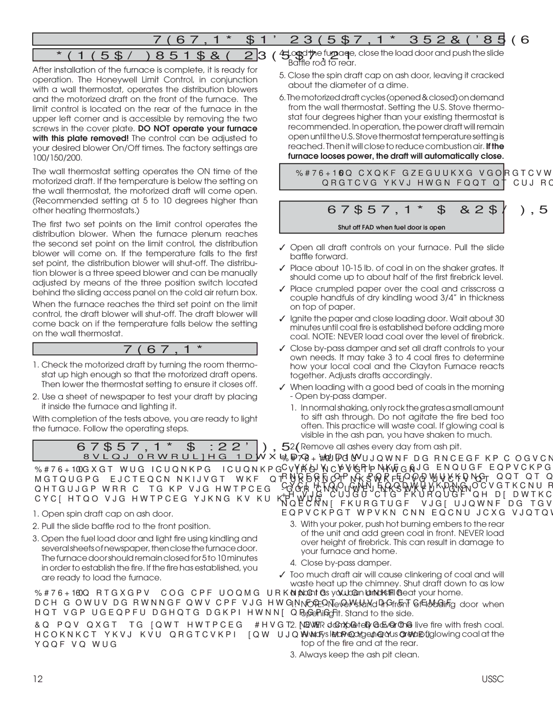 United States Stove 1600EF Testing and Operating Procedures, General Furnace Operation, Starting a Wood Fire 