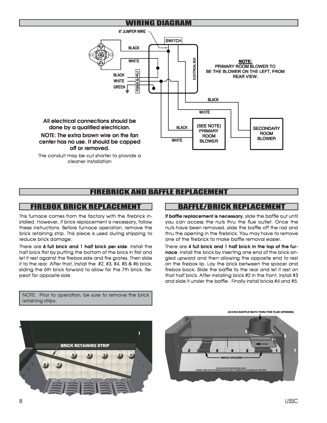 United States Stove 1602M Wiring Diagram, Firebrick And Baffle Replacement, Firebox Brick Replacement 