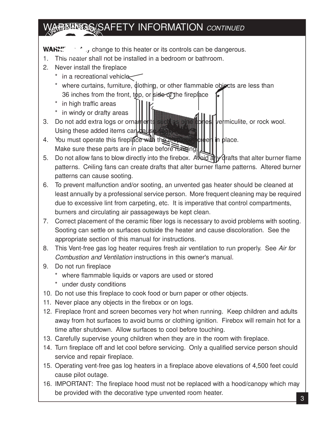 United States Stove 2020N manual 