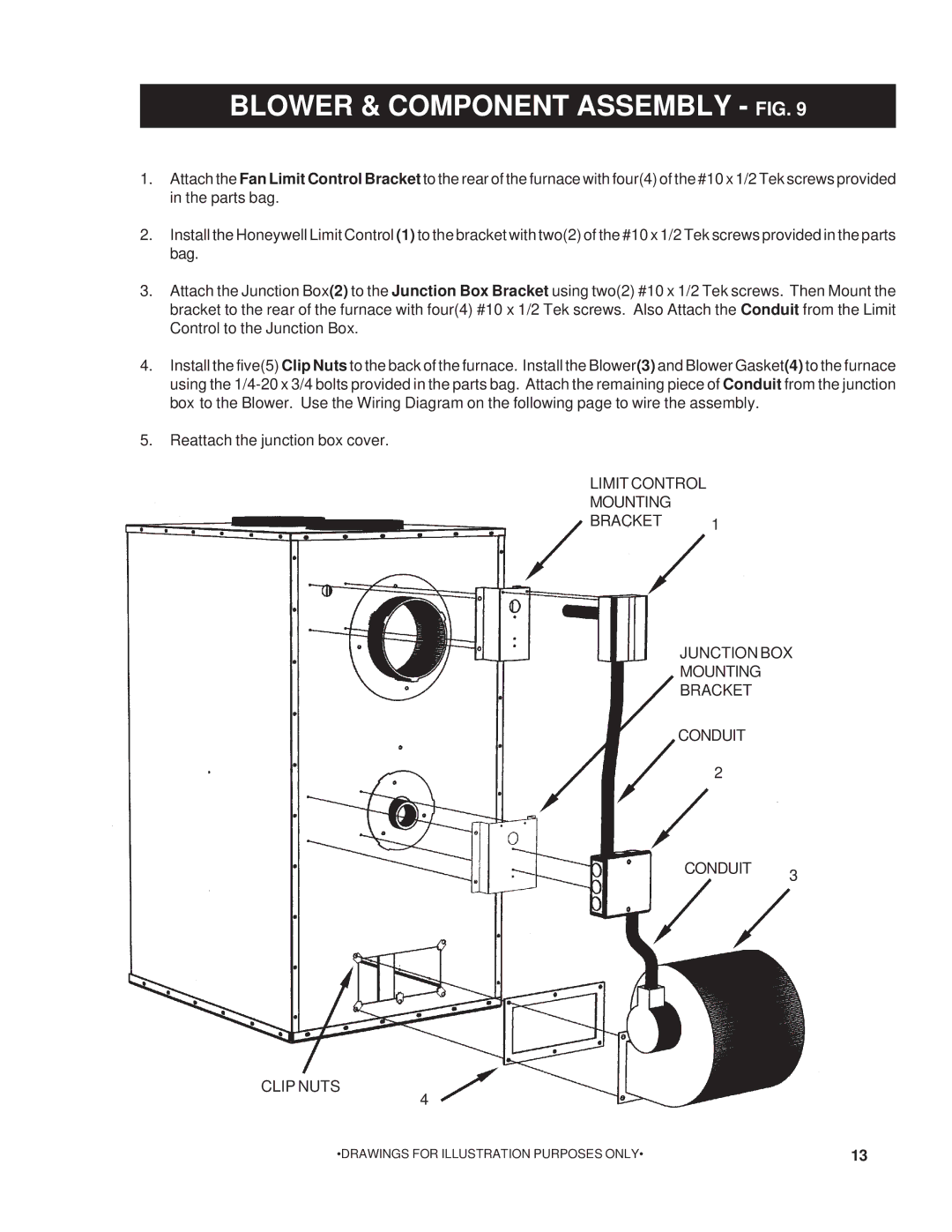 United States Stove 22AF owner manual Blower & Component Assembly FIG 