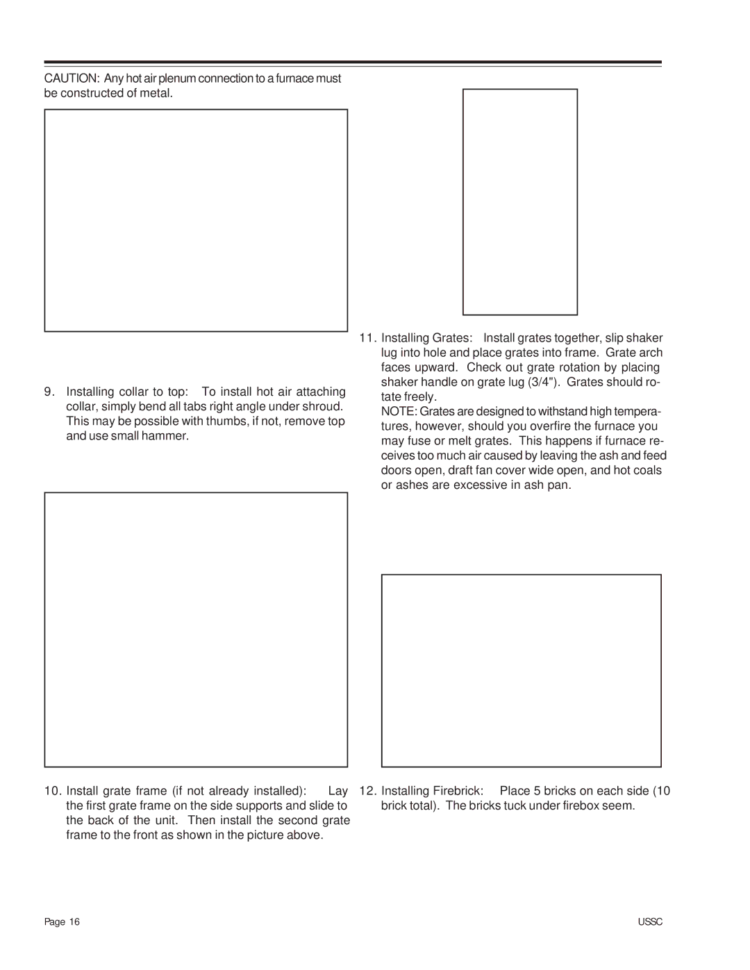 United States Stove 24AF, 24AG, 24AZ owner manual Ussc 