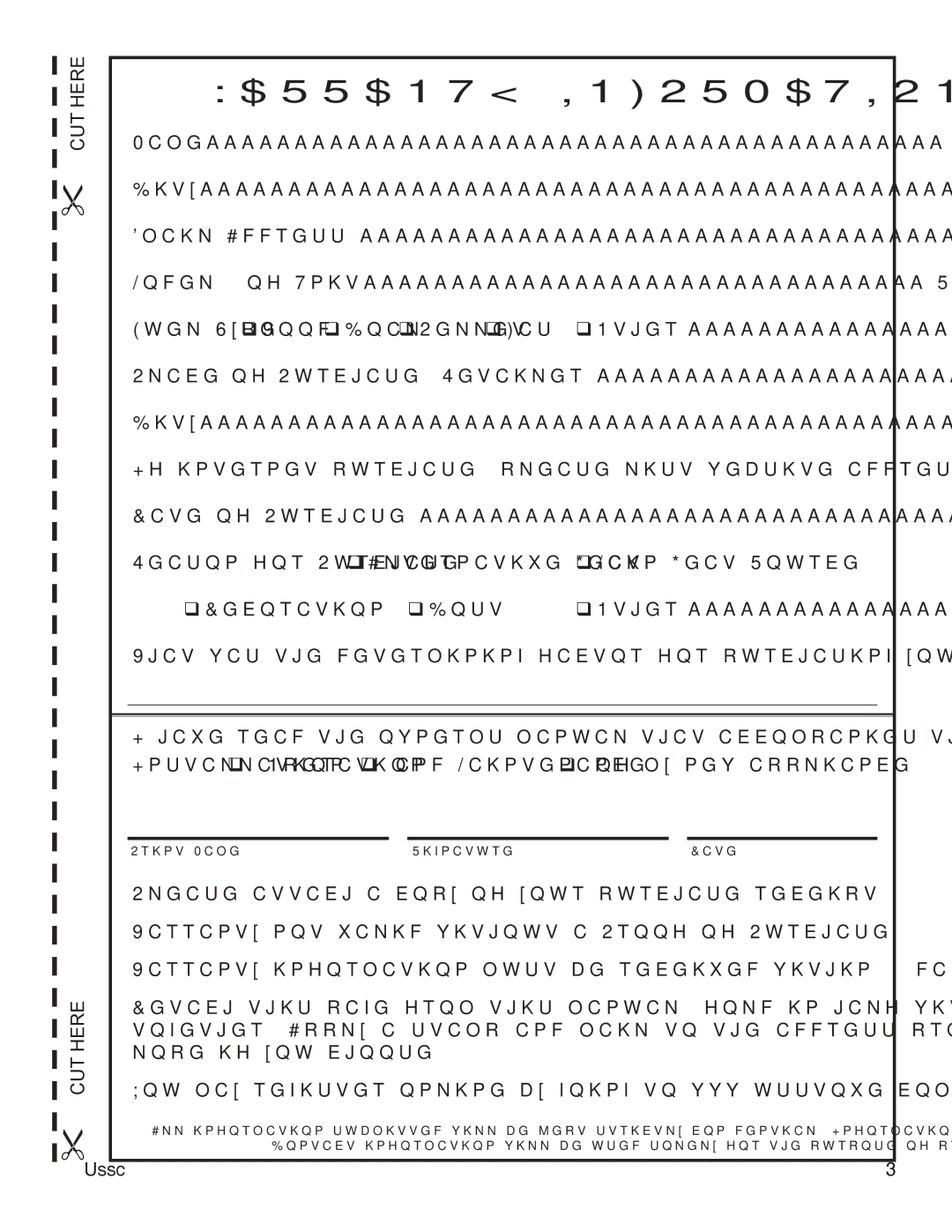 United States Stove 3000 (L) instruction manual Warranty Information Card, Ussc 