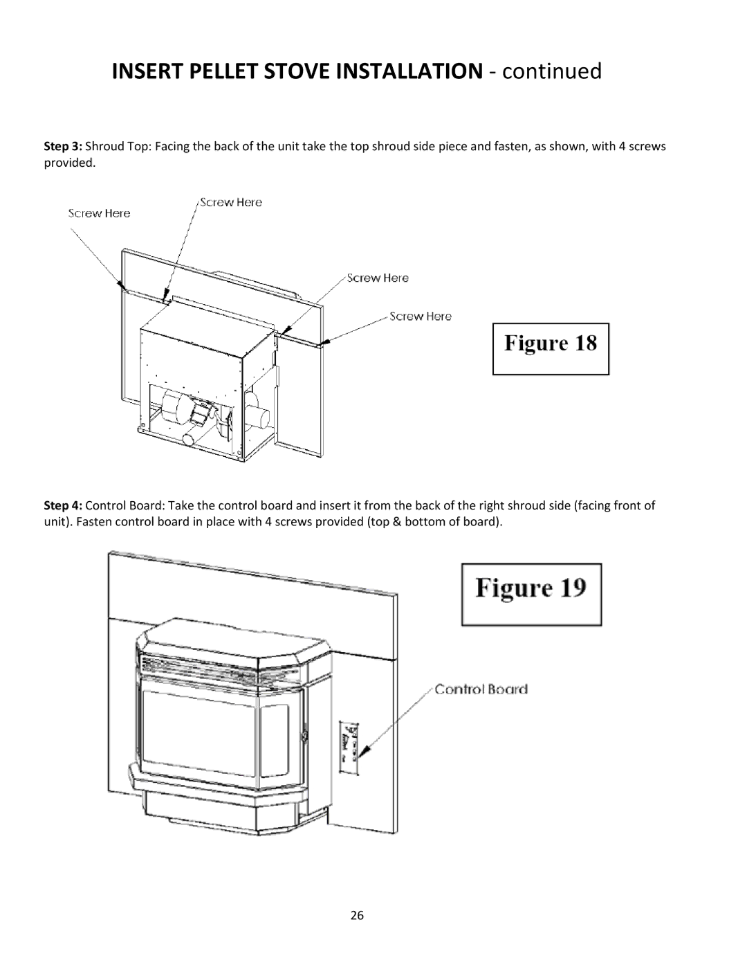 United States Stove 5660(I) manual Insert Pellet Stove Installation ‐ 