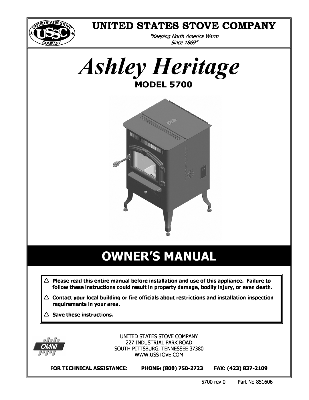 United States Stove 5700 owner manual 