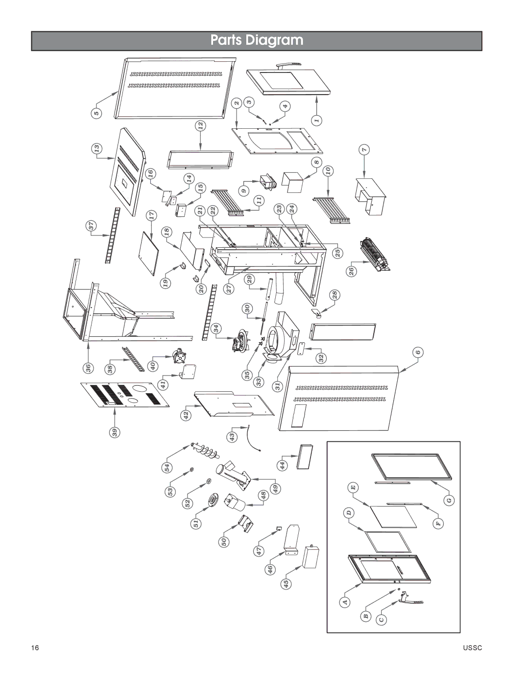 United States Stove 58242 owner manual Parts Diagram 