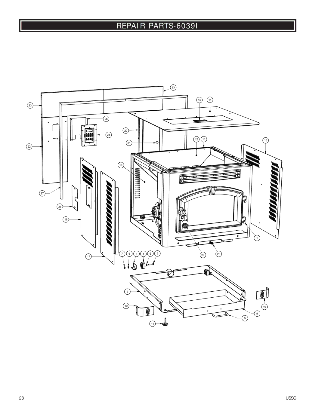 United States Stove owner manual Repair PARTS-6039I 