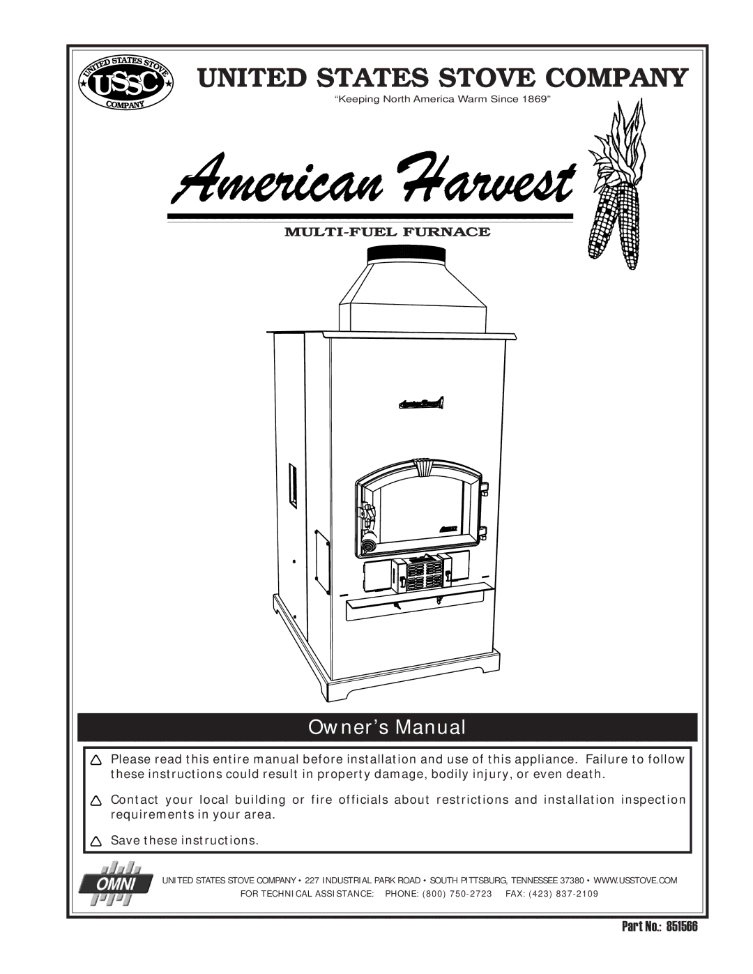 United States Stove 6100 owner manual United States Stove Company 