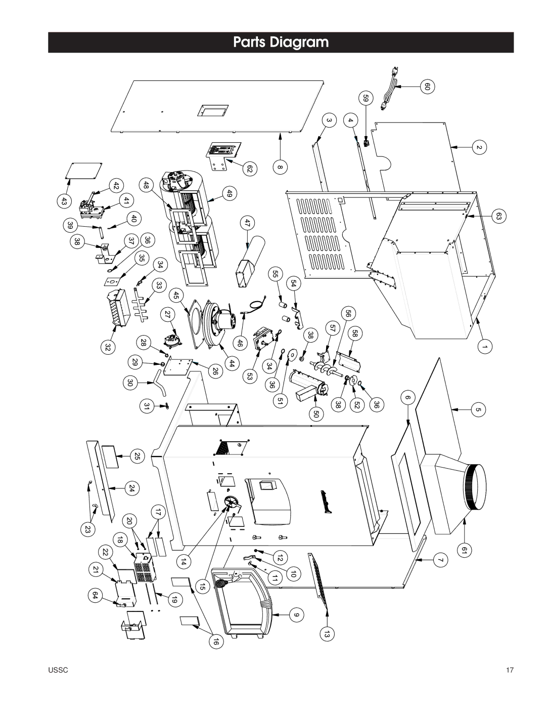 United States Stove 6100 owner manual Parts Diagram 