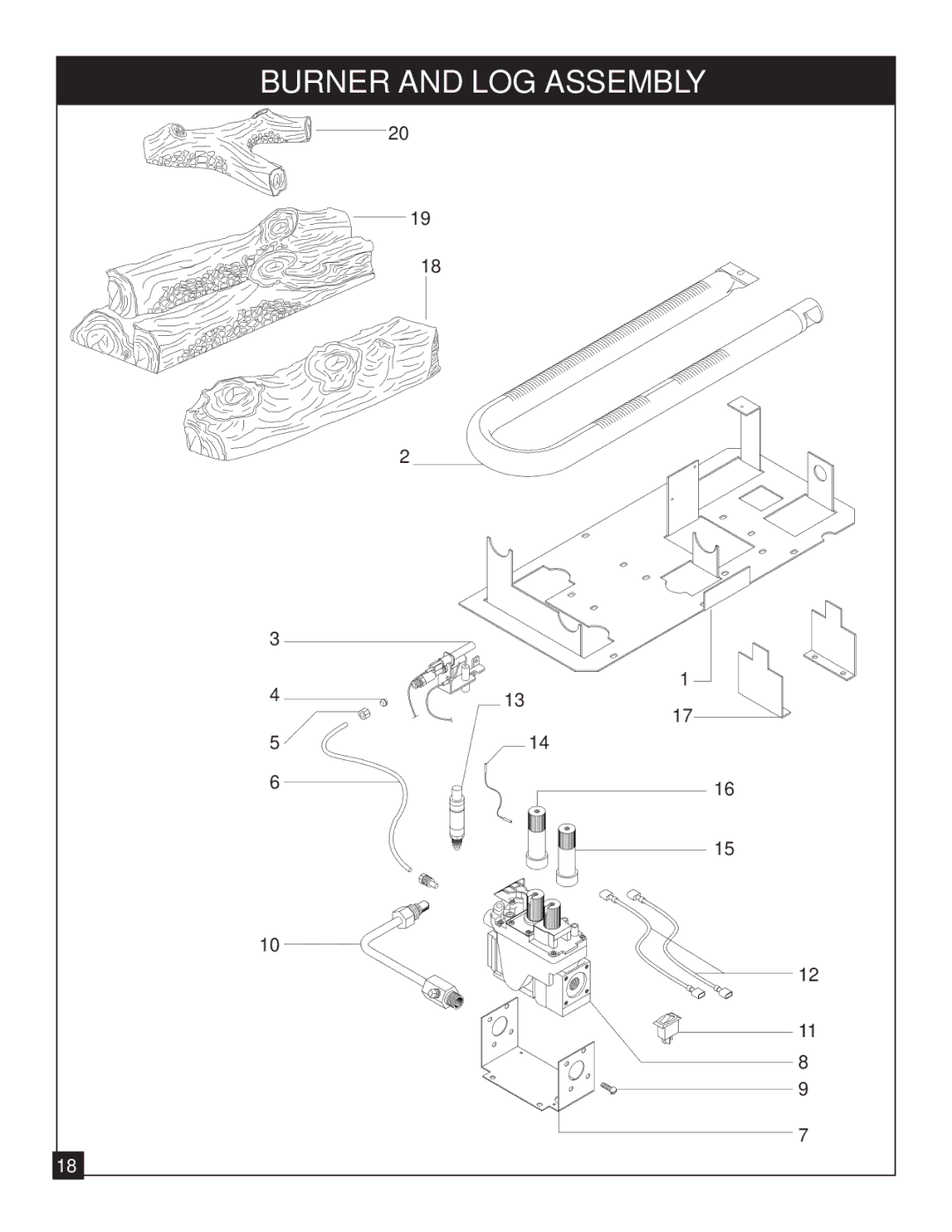 United States Stove 9947 installation manual Burner and LOG Assembly 