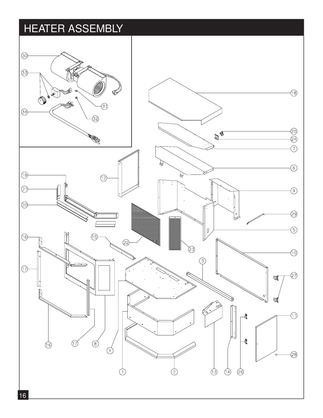 United States Stove 9947 installation manual Heater Assembly 