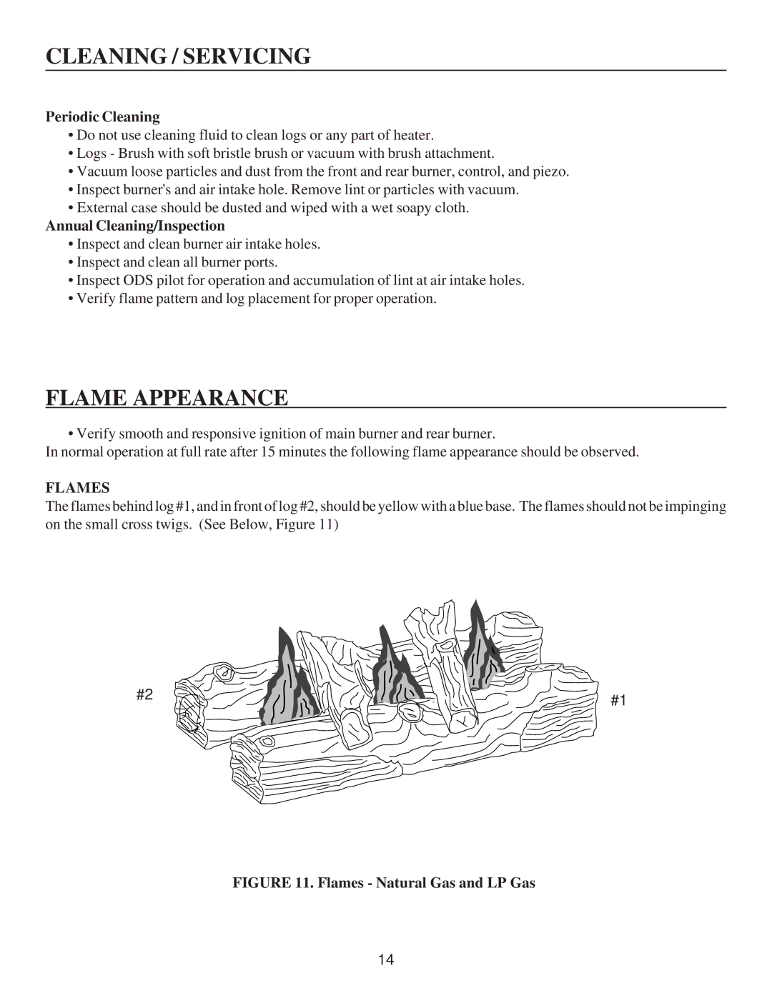 United States Stove C9843N, A9843N, G9843L, A9843L, G9843N, C9843L manual Flame Appearance, Flames 