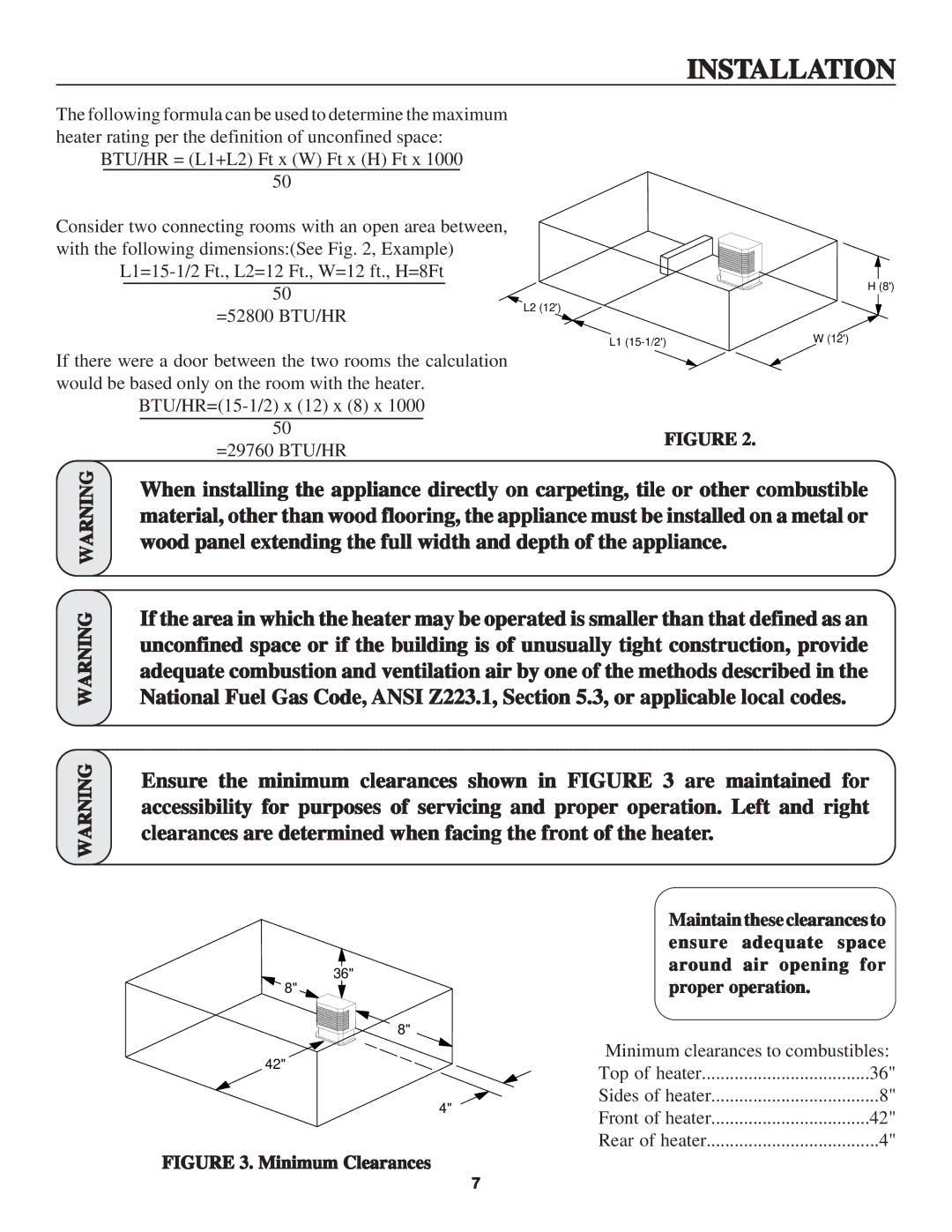 United States Stove B2045N, B2045L manual Installation 