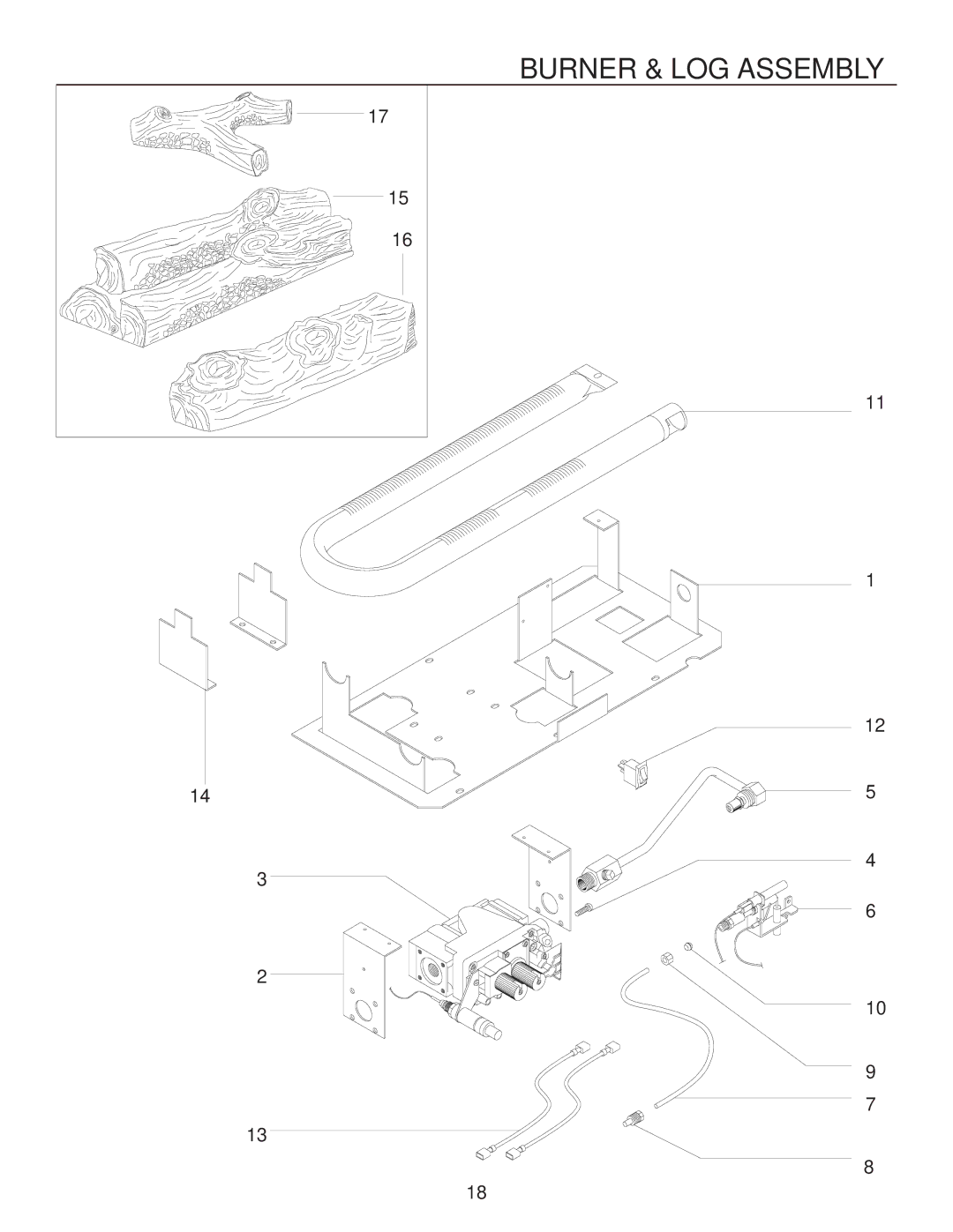 United States Stove B9945L manual Burner & LOG Assembly 