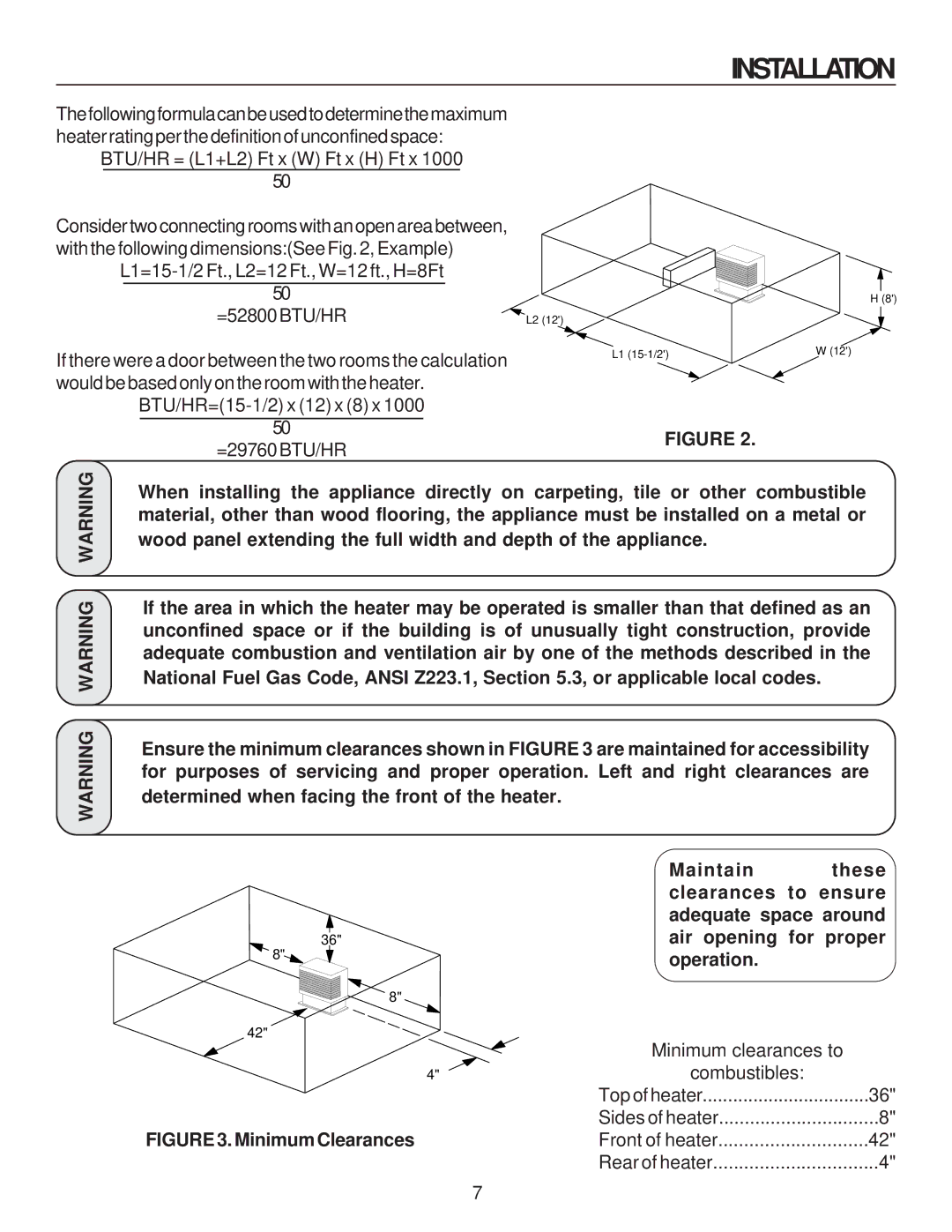 United States Stove C9830L, C9830N manual Installation 