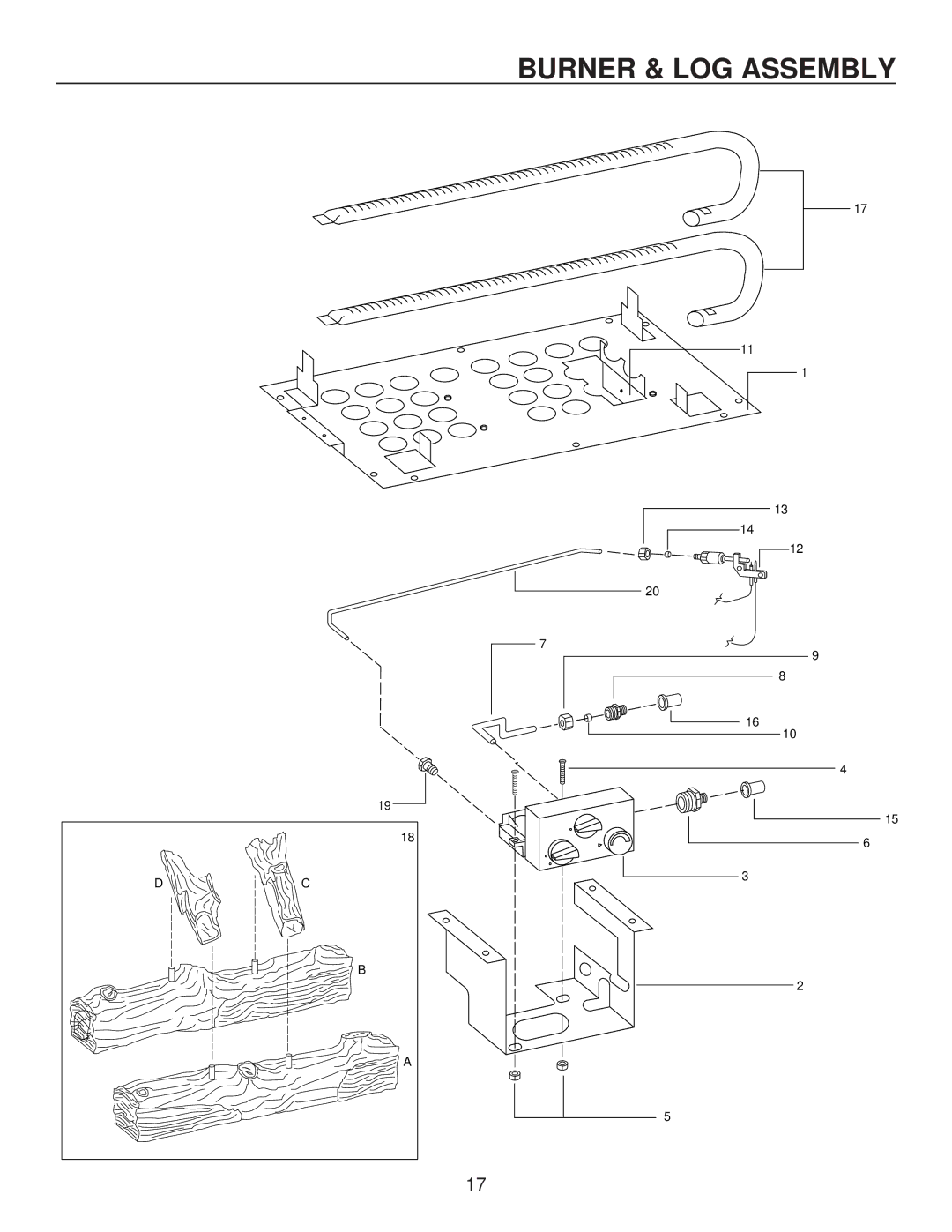 United States Stove C9740L, G9740L, C9740N, A9740N, G9740N, A9740L manual Burner & LOG Assembly 