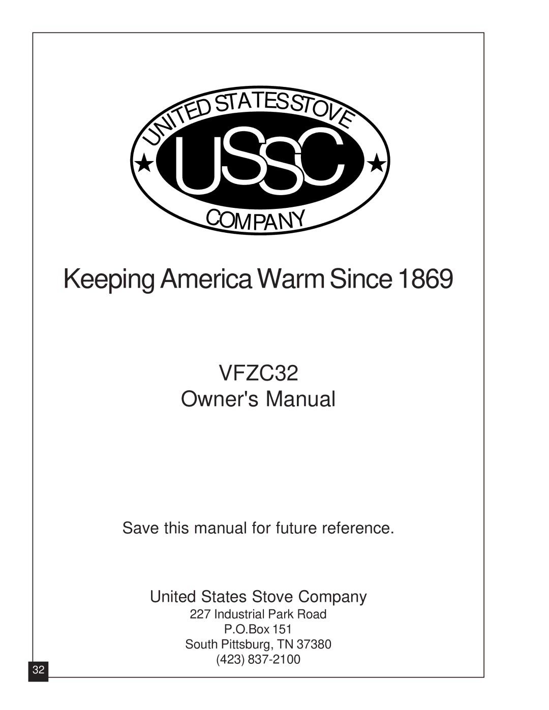 United States Stove VFZC32N, VFZC32L installation manual Ussc 