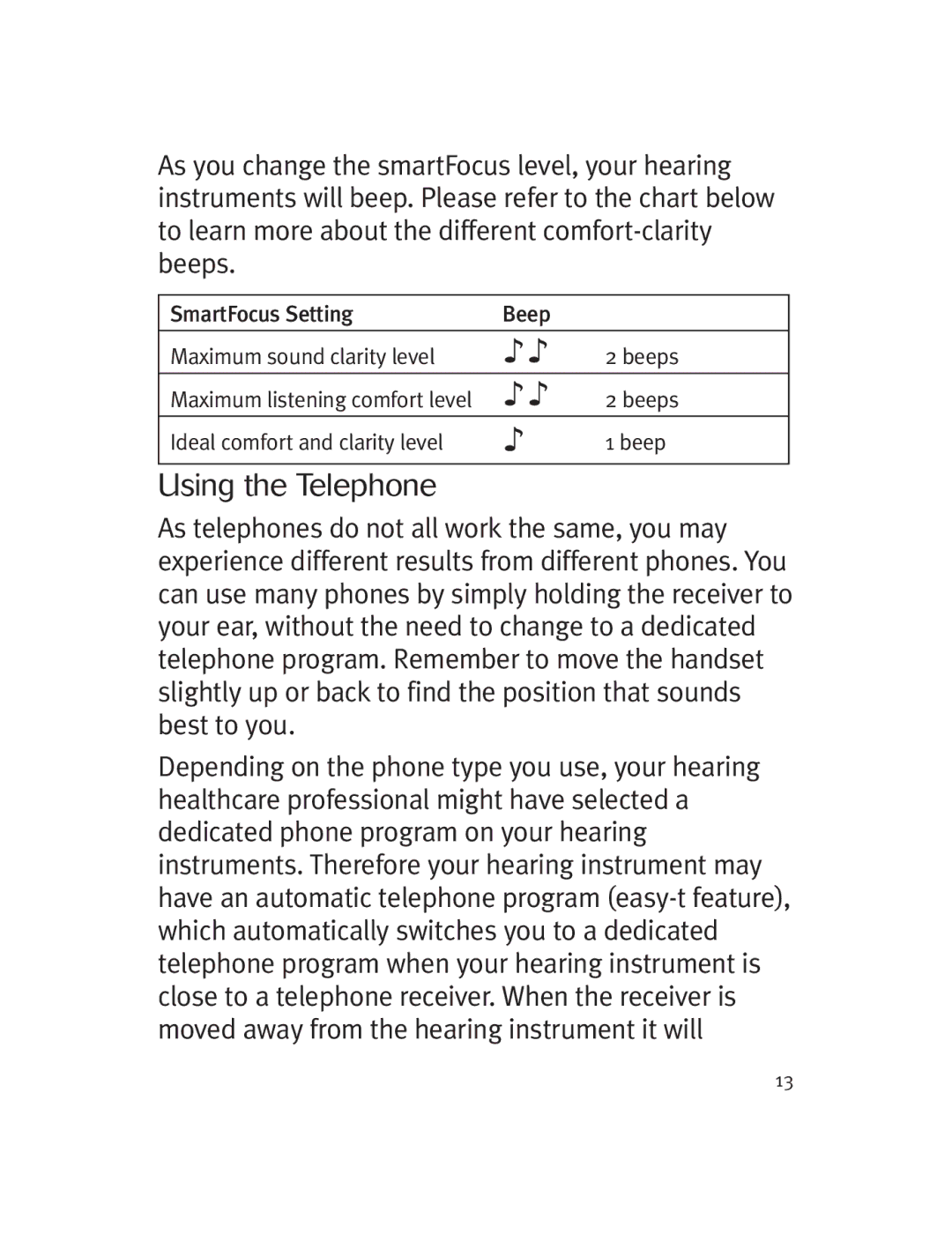 Unitron Hearing Aid Moda 13, Moxi 13 manual Using the Telephone 